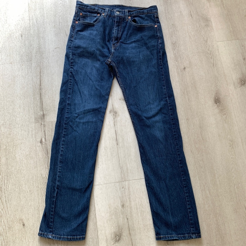 Levi's 505 Regular Fit Jeans Men's 34x34 Dark Wash Denim Straight Leg